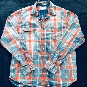 Blue Lucky Brand button up pocket shirt (L)